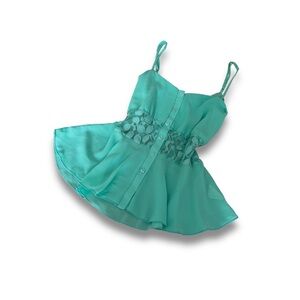 Lace peplum button top